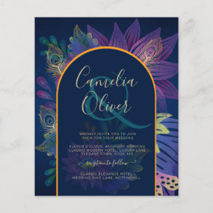 LeahG Navy Purple Gold JEWEL TONES Wedding INVITE Flyer