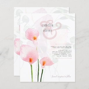 LeahG Pink Calla Lily Floral Wedding Invite