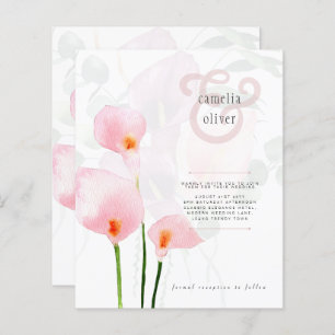 LeahG Pink Calla Lily Floral Wedding Invite