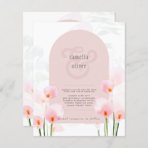 LeahG Pink Calla Lily Floral Wedding Invite