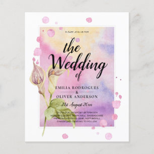 LeahG Pink Calla Lily Floral Wedding Invite Flyer