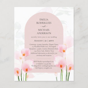 LeahG Pink Calla Lily Floral Wedding Invite Flyer
