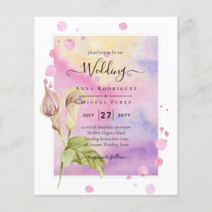 LeahG Pink Calla Lily Floral Wedding Invite Flyer