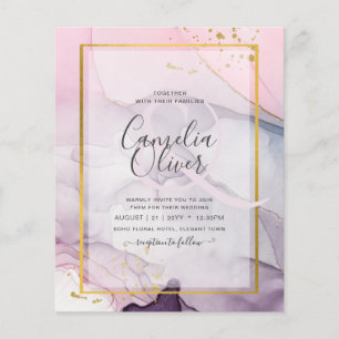 LeahG Pink Purple Lavender Gold INK Wedding INVITE Flyer