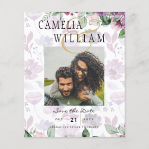 LeahG Plum Purple Berry Floral Wedding Fall Winter Flyer