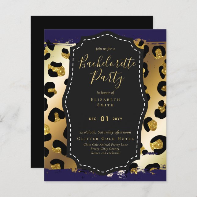 LeahG Pretty Girly Bachelorette Glam Animal Prints (Front/Back)