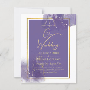 LeahG PURPLE GOLD Wedding Lavender ALCOHOL INK