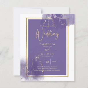 LeahG PURPLE GOLD Wedding Lavender ALCOHOL INK