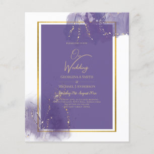 LeahG PURPLE GOLD Wedding Lavender ALCOHOL INK Flyer