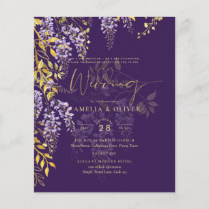 LeahG Purple Gold WISTERIA Floral Wedding INVITE Flyer