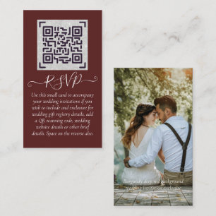 LeahG RSVP QR Code PHOTO Details Wedding Card