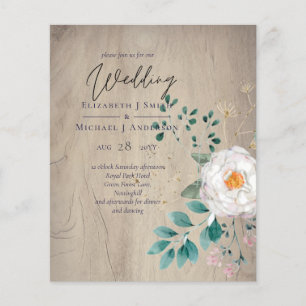 LeahG Rustic Roses Summer Floral Wedding Flyer