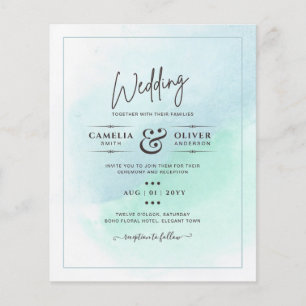 LeahG Sea Glass Turquoise Teal Blue Wedding INVITE Flyer