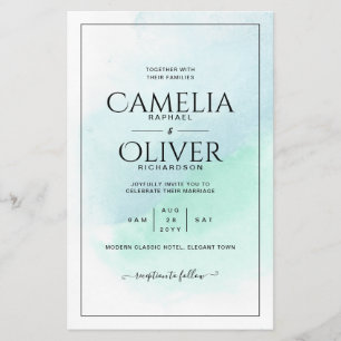 LeahG Sea Glass Turquoise Teal Blue Wedding INVITE Flyer