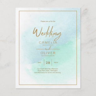 LeahG Sea Glass Turquoise Teal Blue Wedding INVITE Flyer