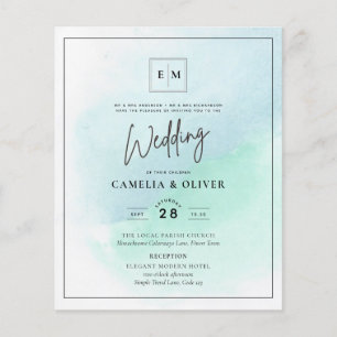 LeahG Sea Glass Turquoise Teal Blue Wedding INVITE Flyer