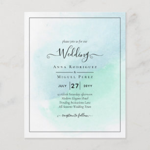 LeahG Sea Glass Turquoise Teal Blue Wedding INVITE Flyer