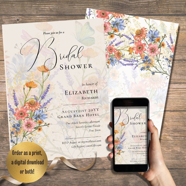 LeahG Spring Summer Boho Floral Flower Wedding Invitation (Creator Uploaded)