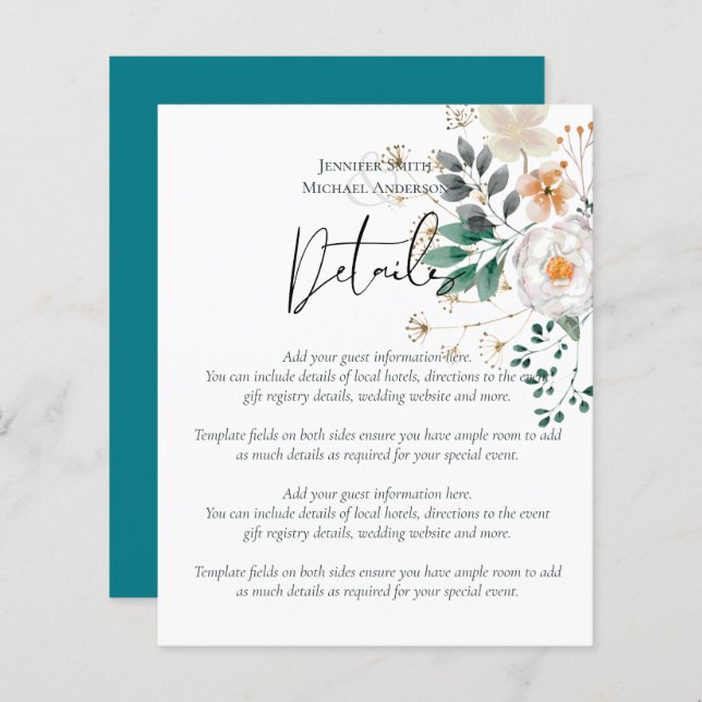 LeahG Summer White Rose Rustic Boho Floral Wedding (Front/Back)