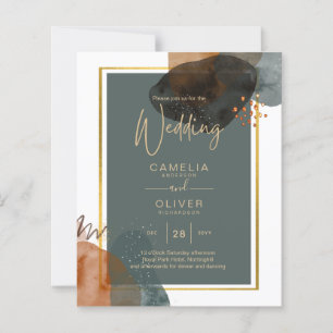 Leahg TEAL EARTH TONES WEDDING INVITE QR Code