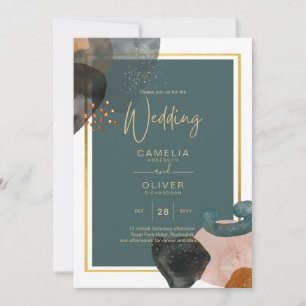 Leahg TEAL EARTH TONES WEDDING INVITE QR Code