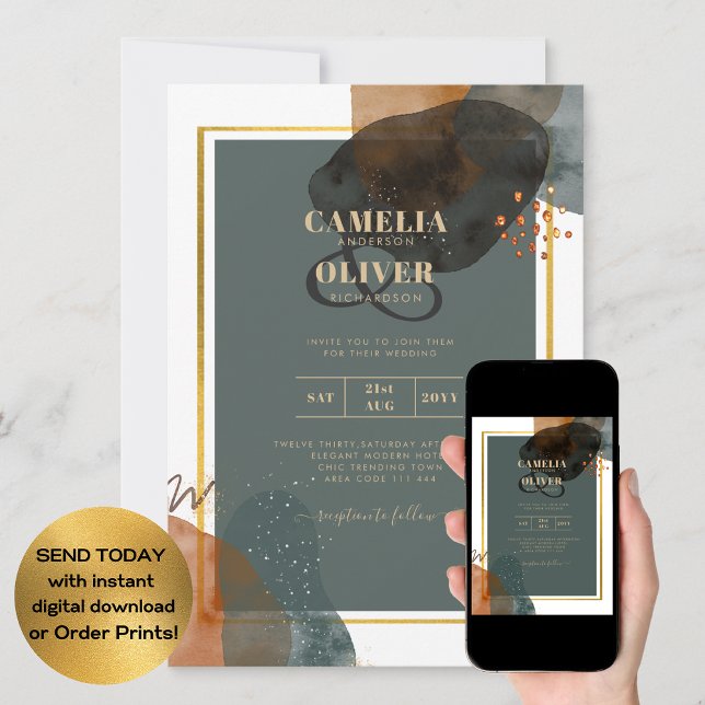 Leahg TEAL EARTH TONES WEDDING INVITE QR Code (Creator Uploaded)