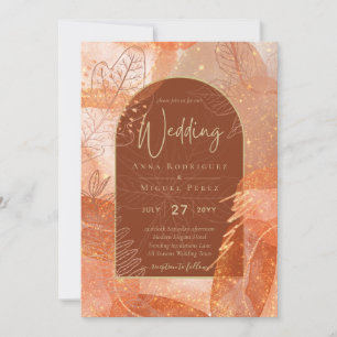 LeahG Terracotta Gold Autumn FALL Wedding Invite