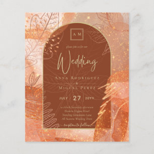 LeahG Terracotta Gold Autumn FALL Wedding Invite Flyer