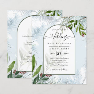 LeahG Winter Wedding Aqua Blue Green INVITE