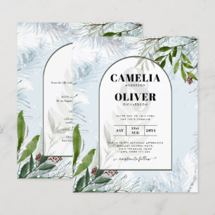 LeahG Winter Wedding Aqua Blue Green INVITE