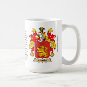 Leahy, the Origin, the Meaning and the Crest Coffee Mug