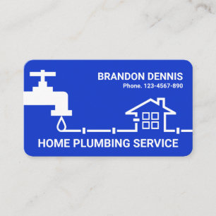 Leaking Faucet Home Pipeline Plumbing Business Card