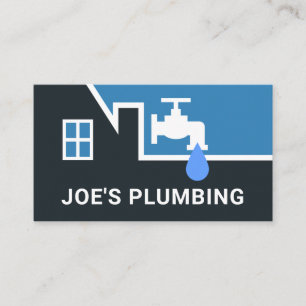 Leaking Faucet On White Building Frame Business Card