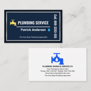 Leaking Faucet Pipe Line Plumbing Business Card