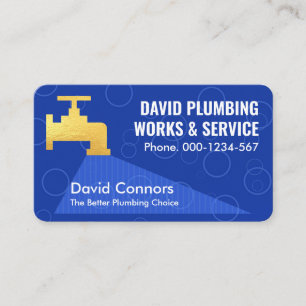 Leaking Gold Faucet Waterdrops Business Card