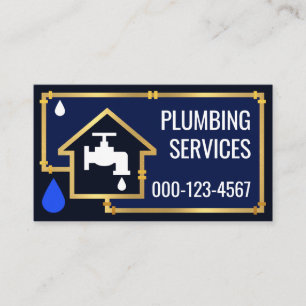Leaking Gold Home Piping Frame Business Card
