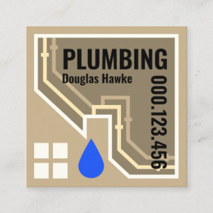 Leaking Pipes Home Frame Square Business Card