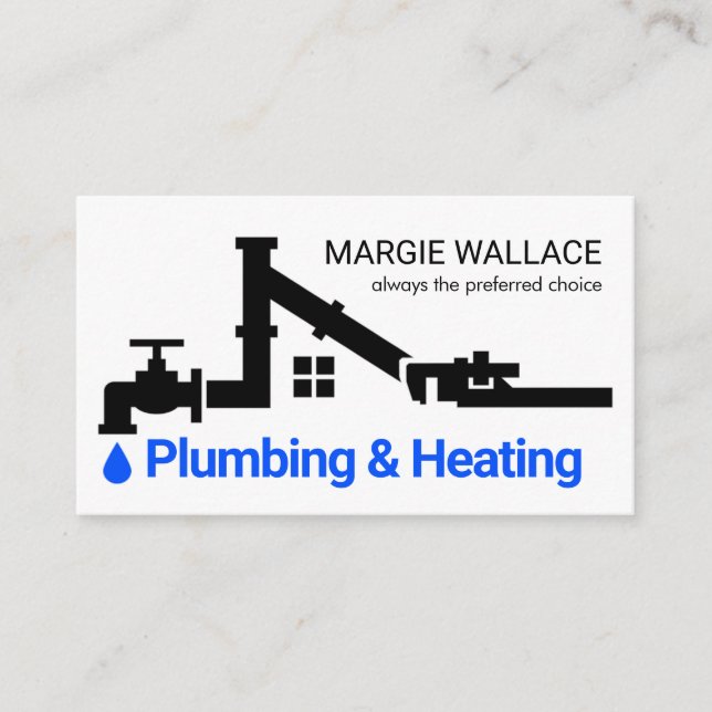 Leaking Plumbing Pipe Home Frame Business Card (Front)