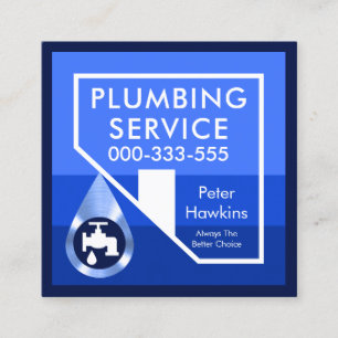 Leaking Rooftop Frame Plumbing Square Business Card
