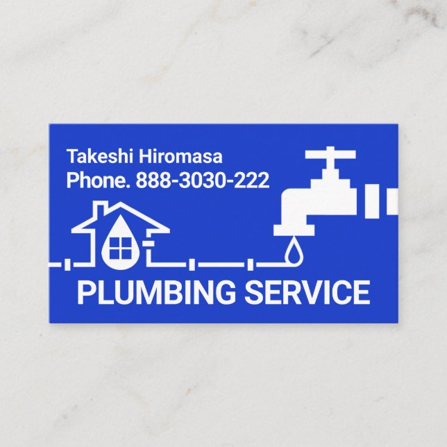 Leaking Water Faucet Pipeline Business Card (Front)