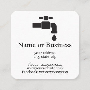 Leaky faucet square business card