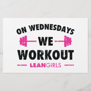 Lean Girls On Wednesdays We Workout Flyer