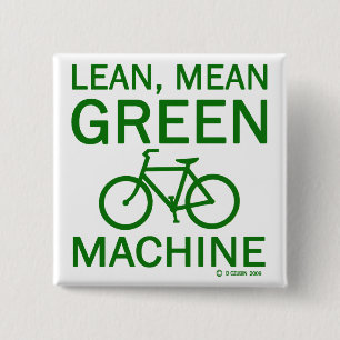Lean Green Mean Machine 15 Cm Square Badge