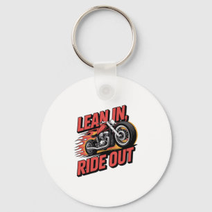 Lean in Ride out, Vintage Biker Key Ring