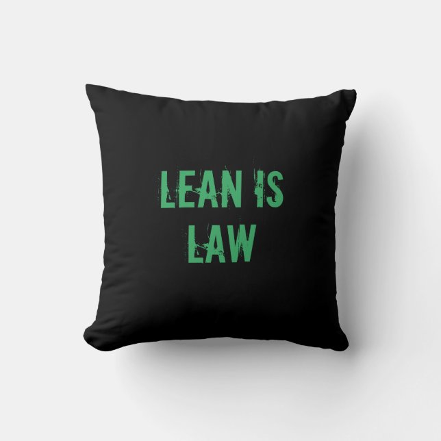 Lean is Law Fitness Personal Trainer Bodybuilding Cushion (Front)