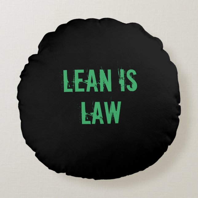 Lean is Law Fitness Personal Trainer Bodybuilding Round Cushion (Front)