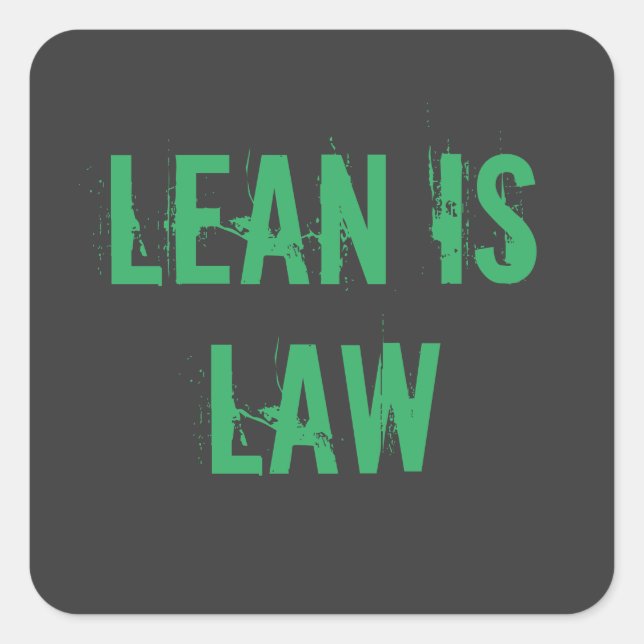 Lean is Law Fitness Personal Trainer Bodybuilding Square Sticker (Front)