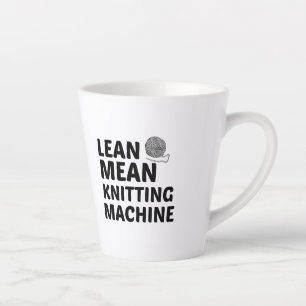 LEAN MEAN KNITTING MACHINE LATTE MUG