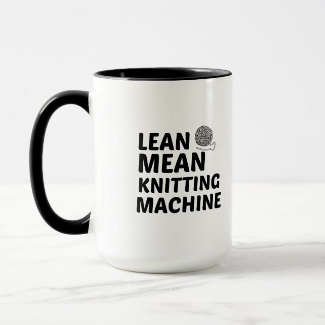 LEAN MEAN KNITTING MACHINE MUG (Left)