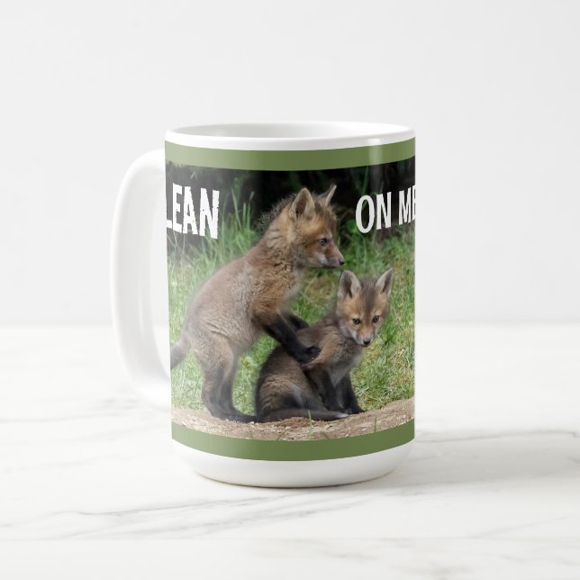 Lean On Me Text Coffee Mug (Front Left)